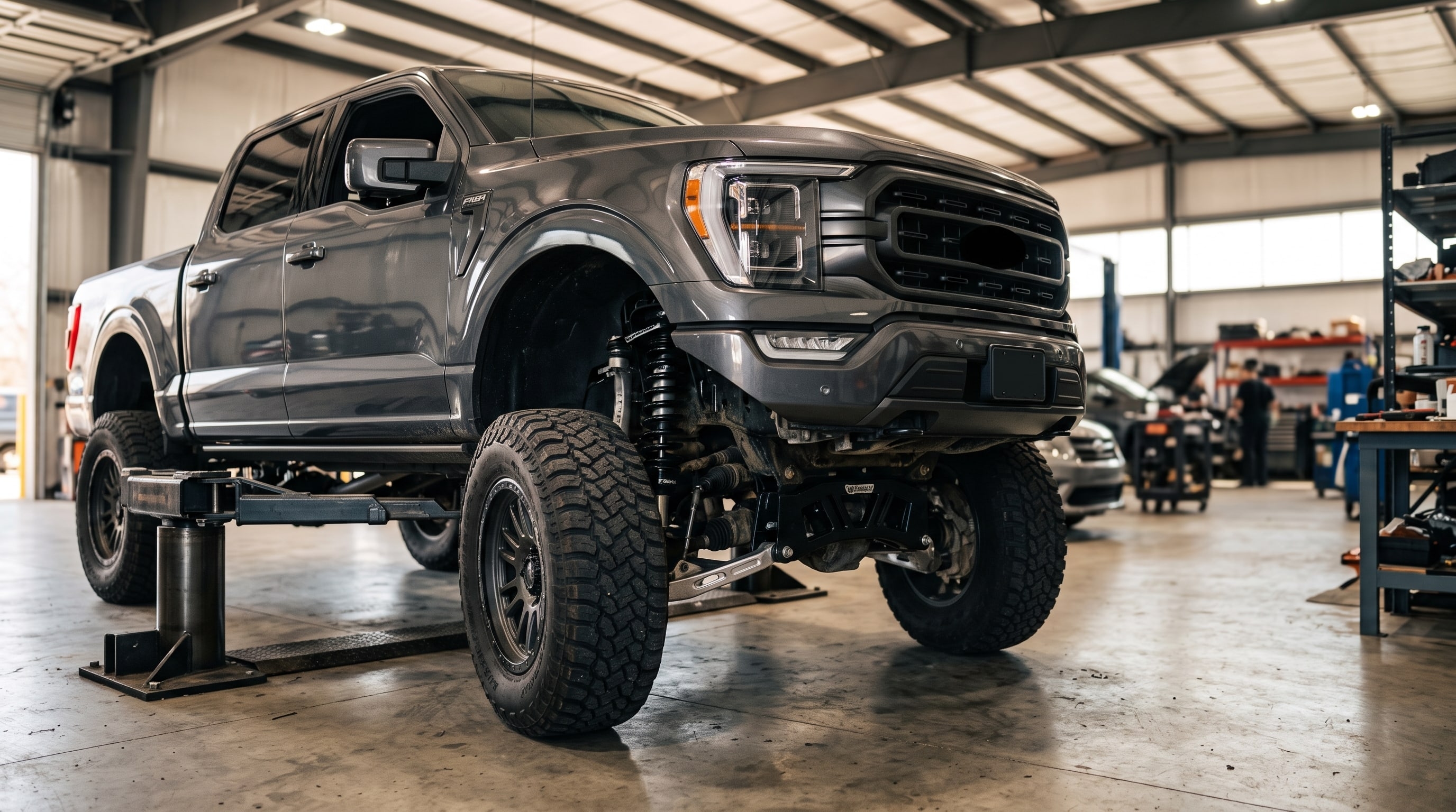 Mechanic view explaining what is a car suspension key parts and costs — Metroplex Customs, Irving TX