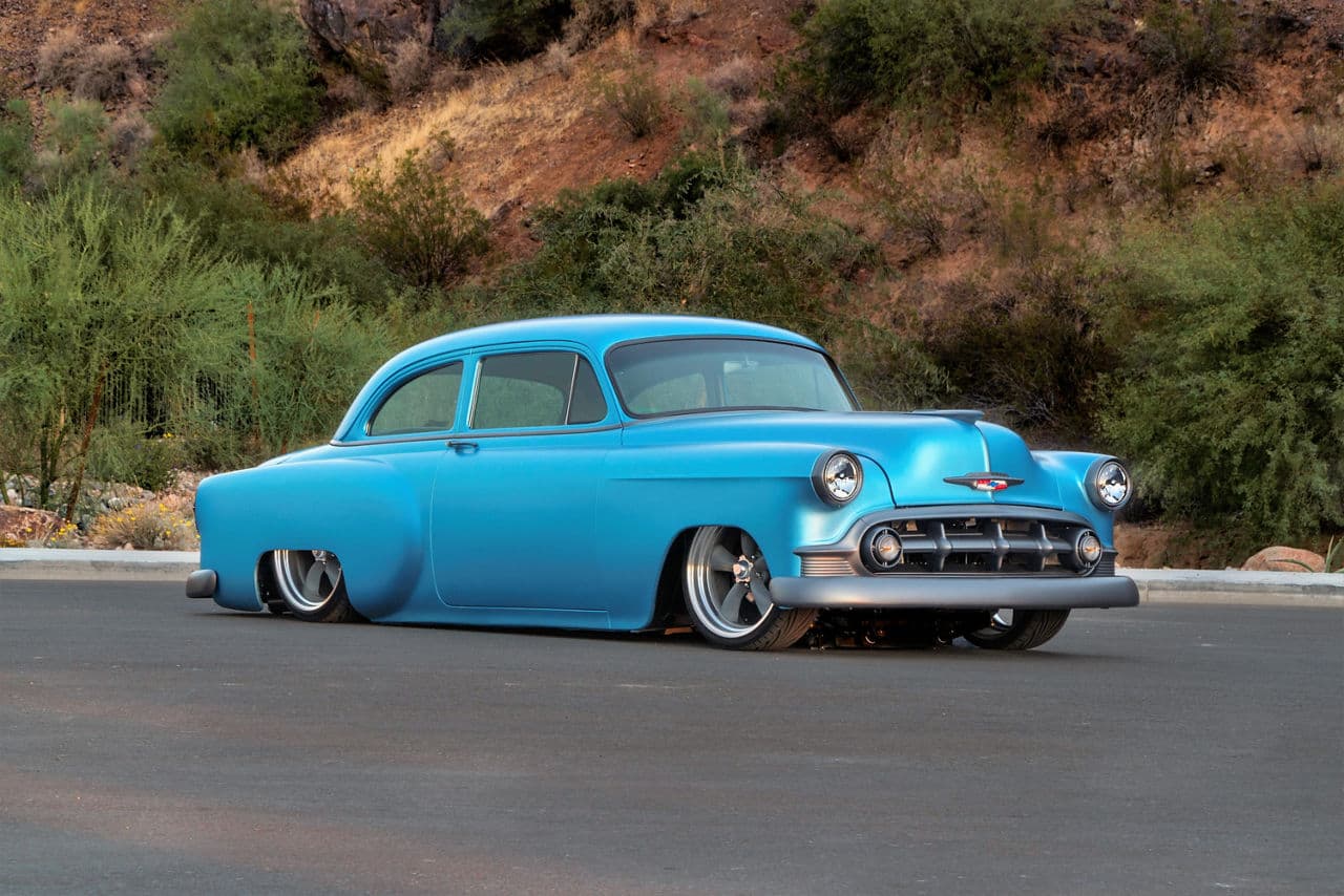 Front view of 1953 Chevrolet 150 Custom Coupe with wheels