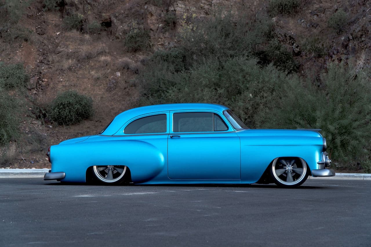 Interior of 1953 Chevrolet 150 Custom Coupe with wheels