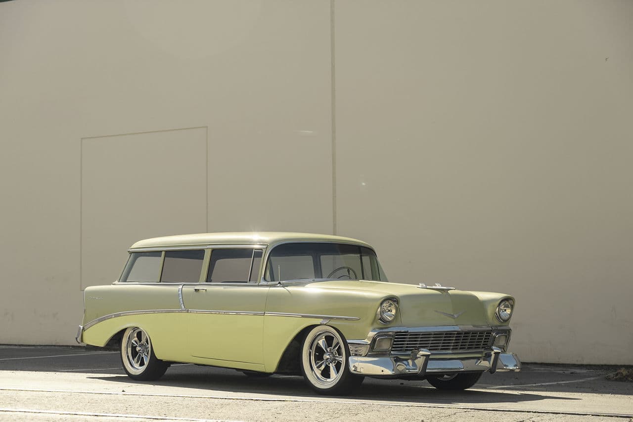 Front view of 1956 Chevrolet 210 with wheels