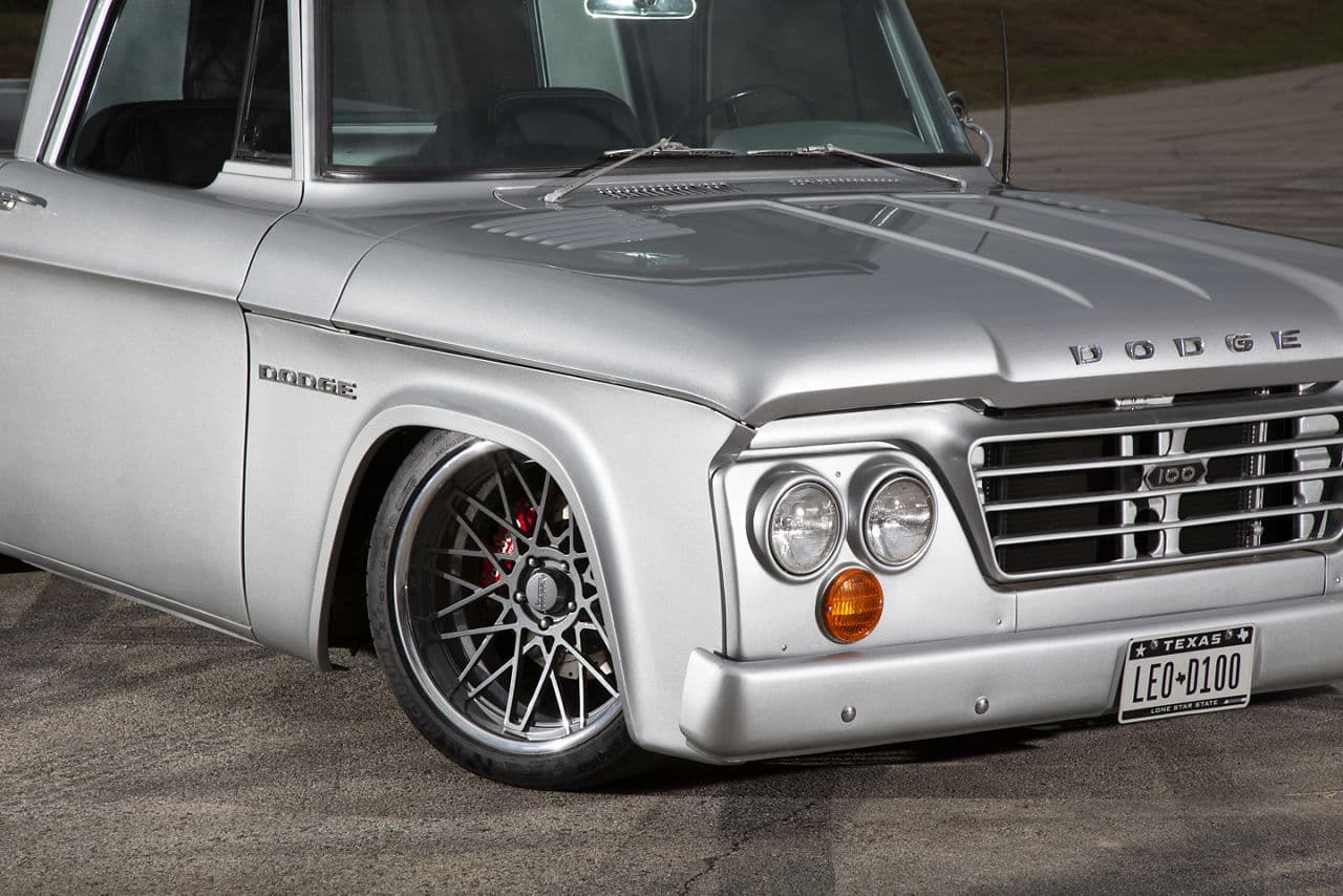 Detail view of 1962 Dodge D100 with wheels