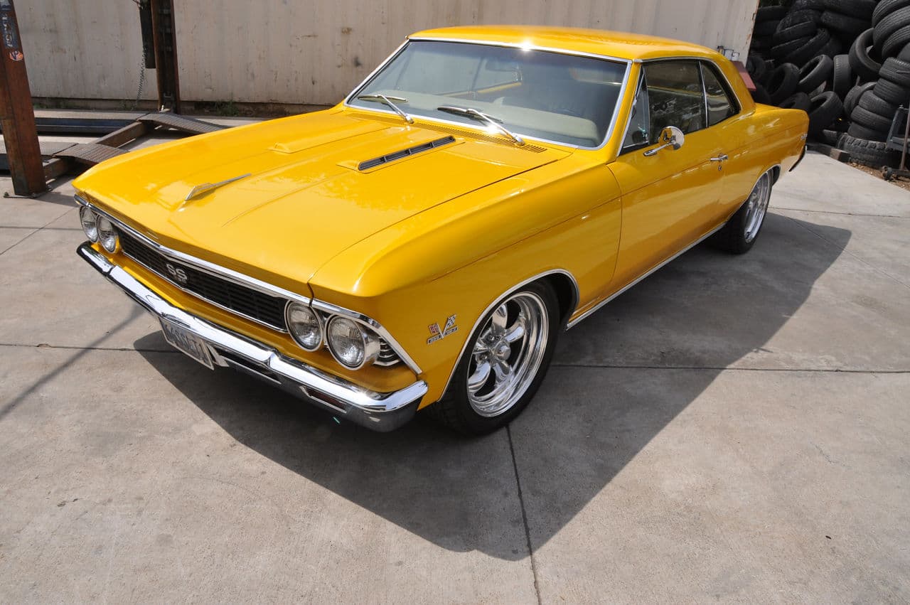 Interior of 1966 Chevrolet Chevelle with wheels