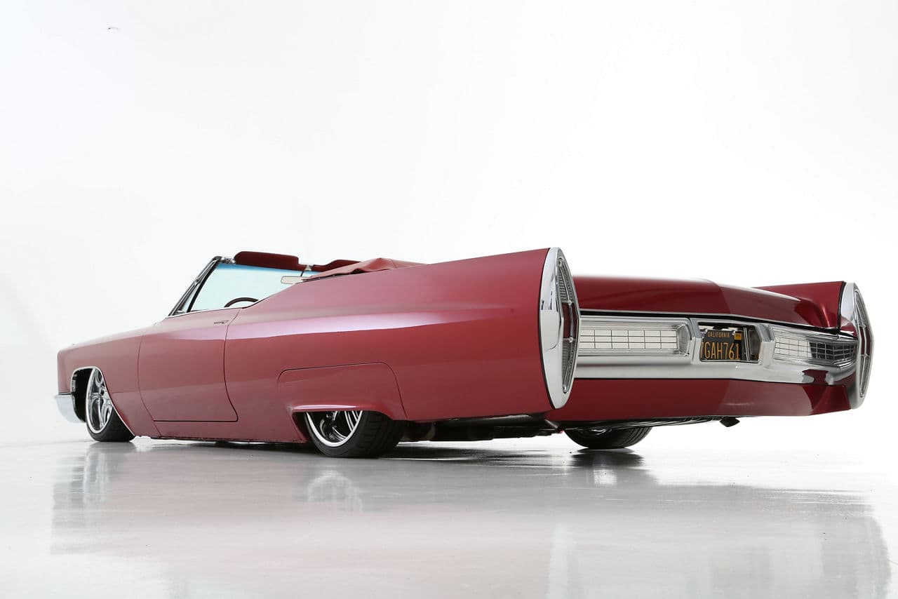Rear view of 1967 Cadillac Coupe DeVille with wheels