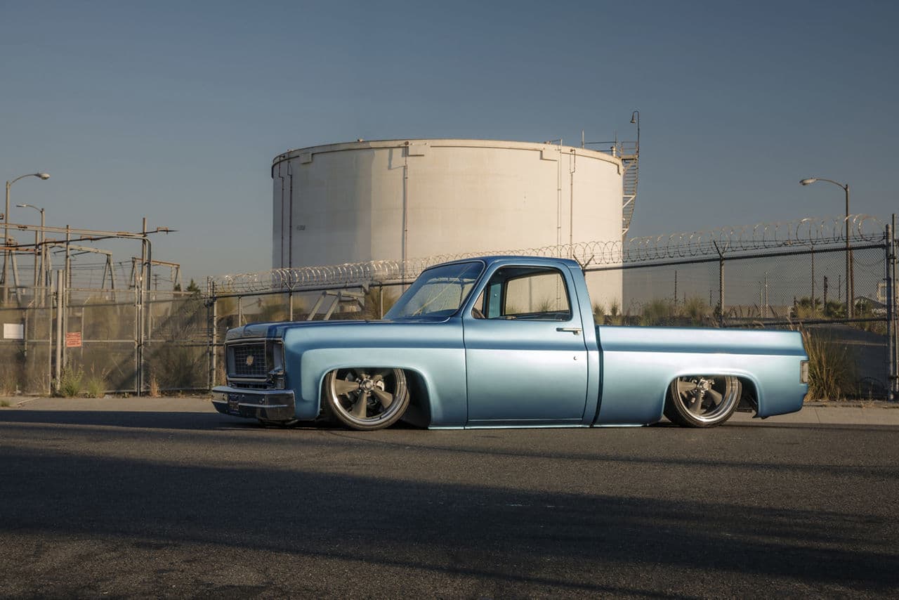 Side profile of 1967 Chevrolet C10 with wheels