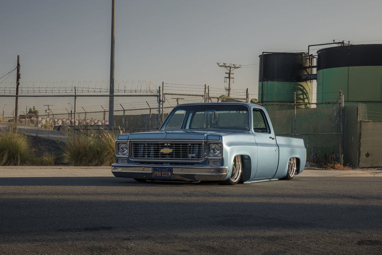 Interior of 1967 Chevrolet C10 with wheels
