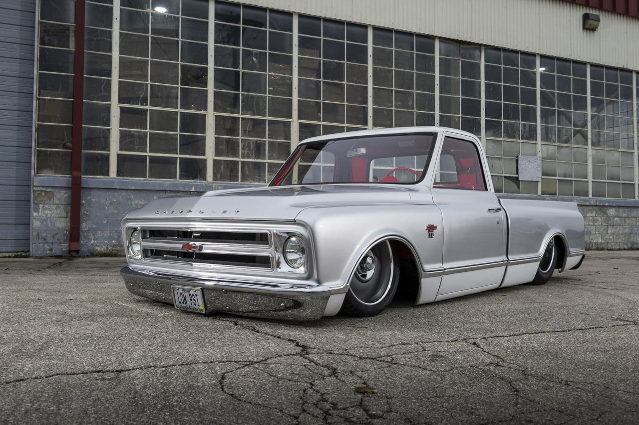 Rear view of 1967 Chevrolet C10 with wheels