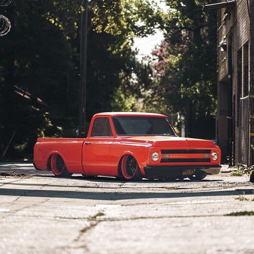 Detail view of 1967 Chevrolet C10 with wheels