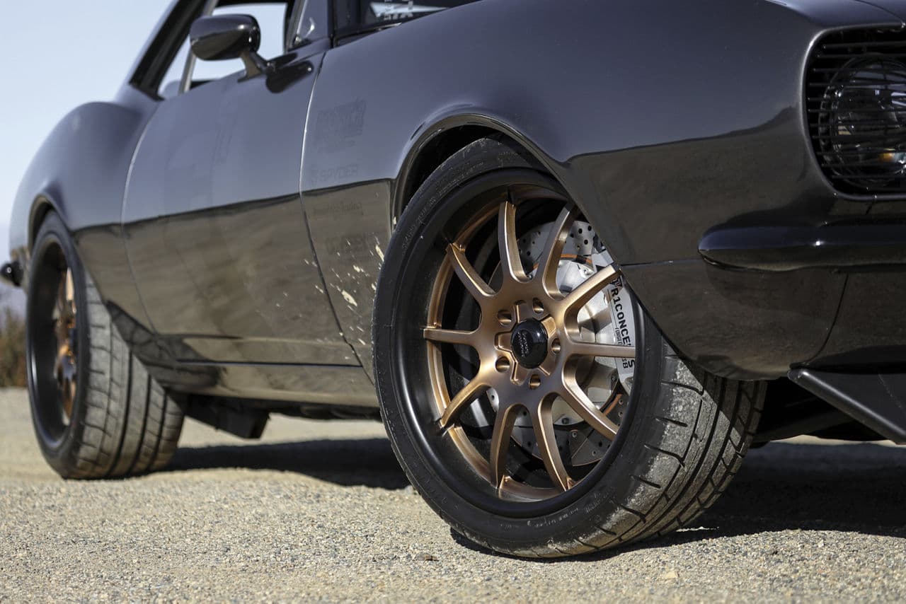 Detail view of 1967 Chevrolet Camaro with wheels