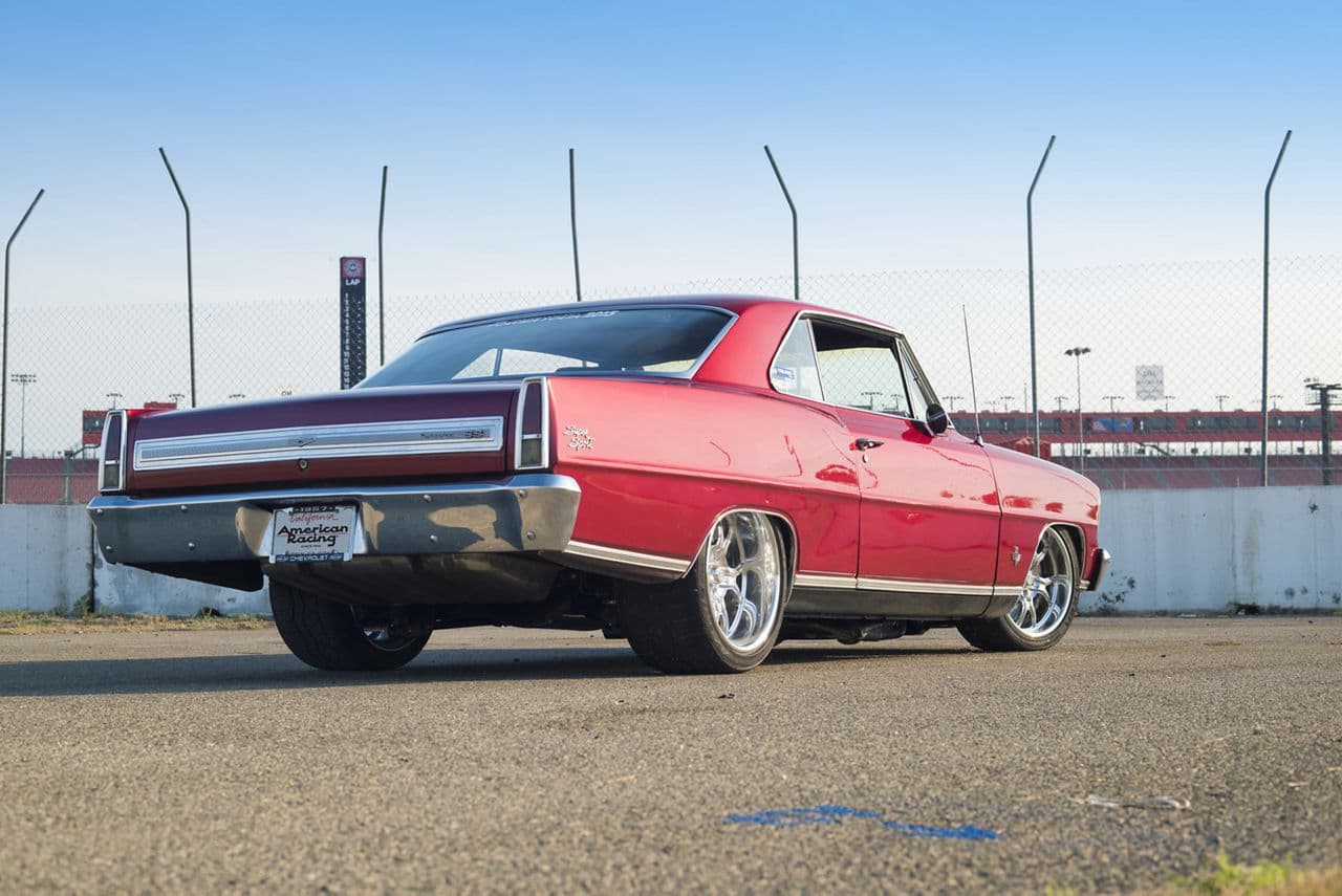 Interior of 1967 Chevrolet Nova with wheels
