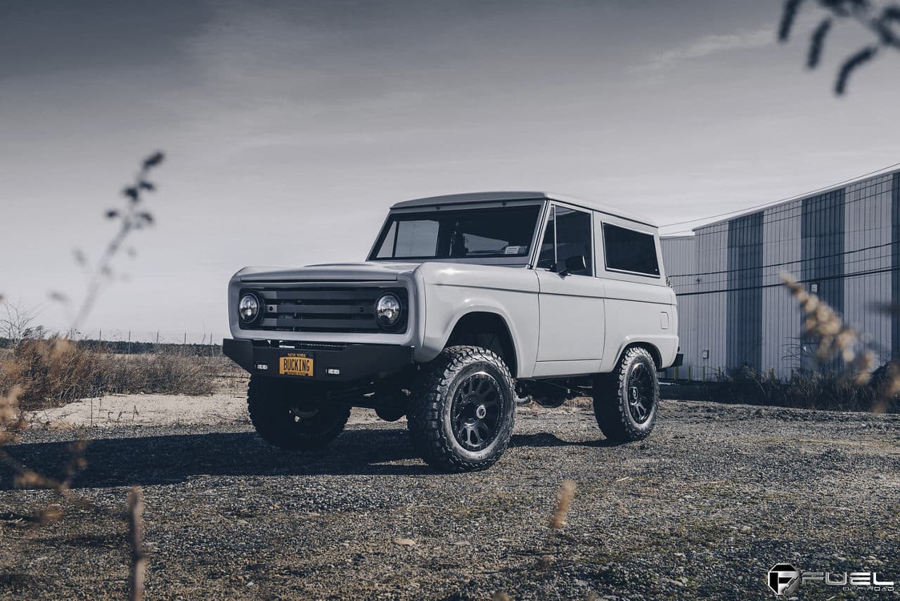 Front view of 1967 Ford Bronco with wheels