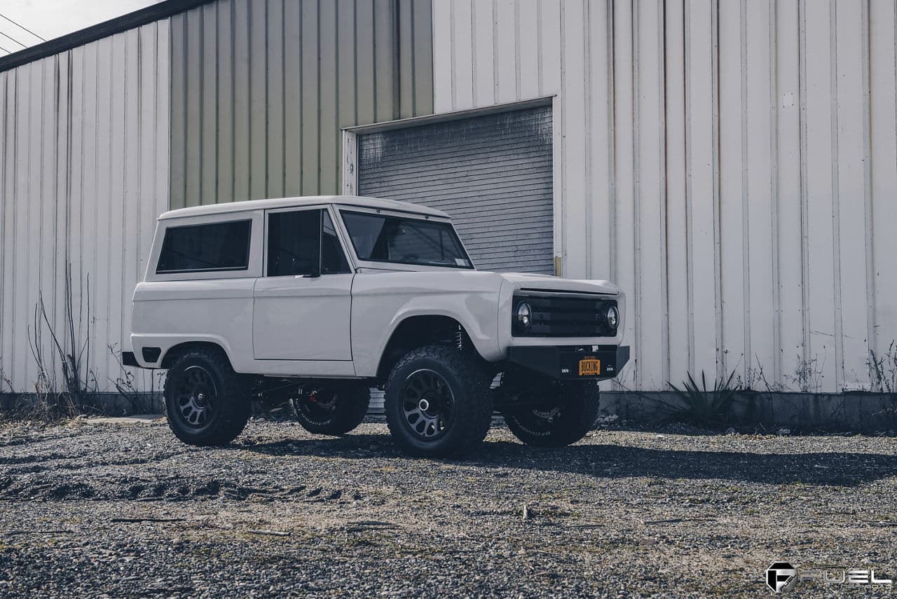 Interior of 1967 Ford Bronco with wheels
