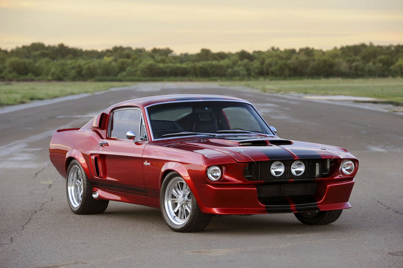 Interior of 1967 Ford Mustang GT500 with vehicle wraps