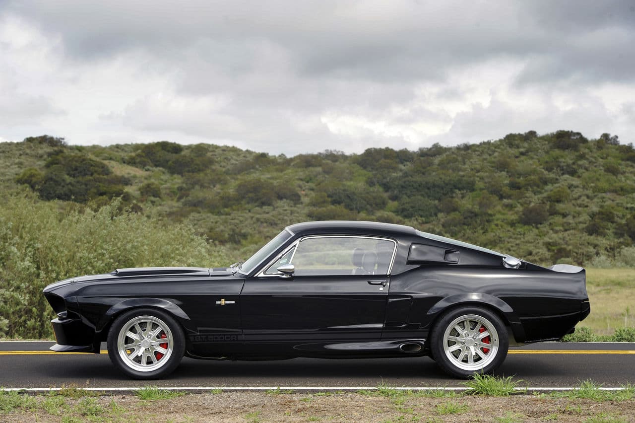 Rear view of 1967 Ford Mustang GT500 with wheels