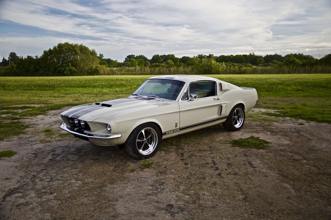 Front view of 1967 Ford Mustang GT500 with wheels