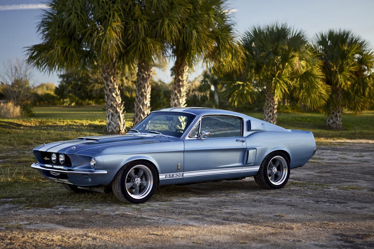 Front view of 1967 Ford Mustang Shelby GT500 with wheels
