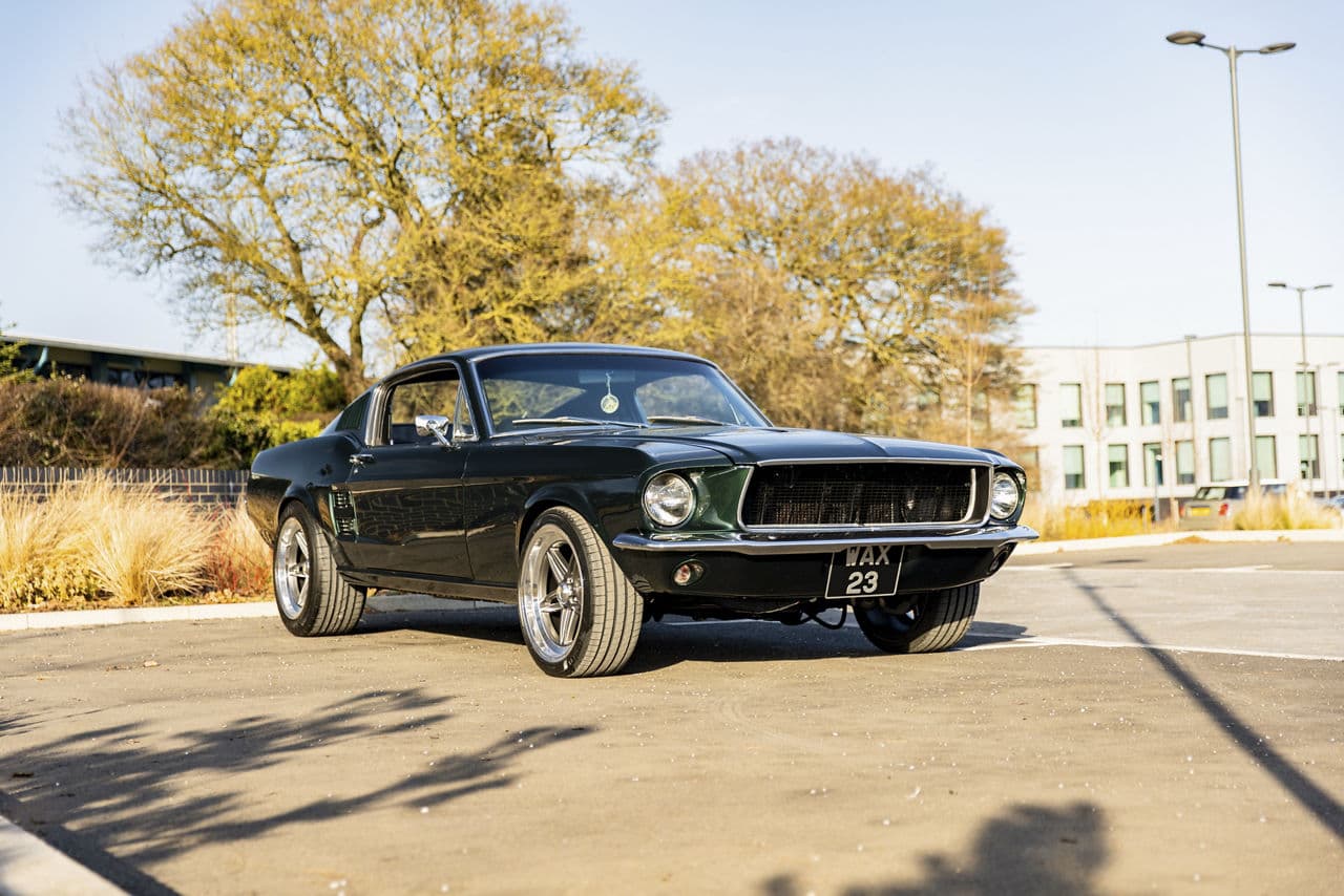 Interior of 1967 Ford Mustang with wheels