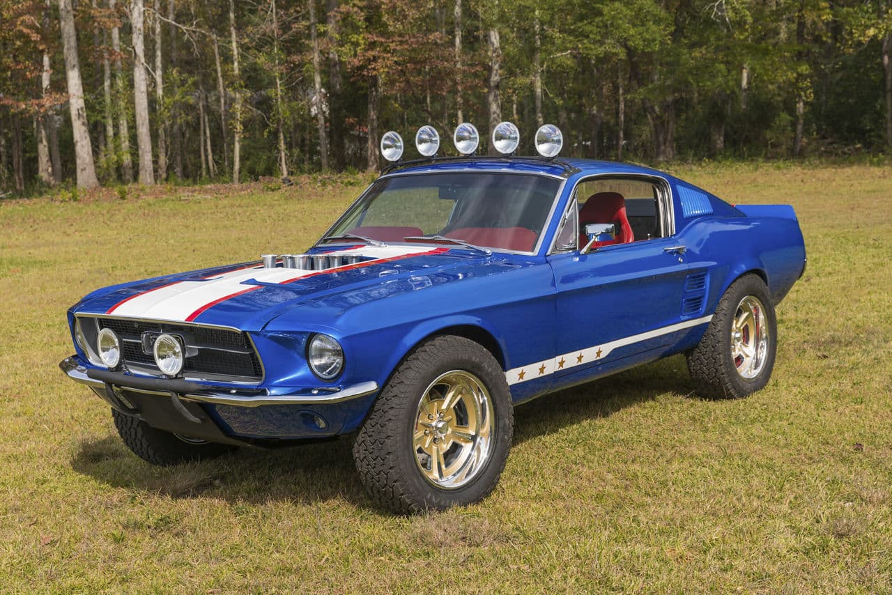 Front view of 1967 Ford Mustang with wheels