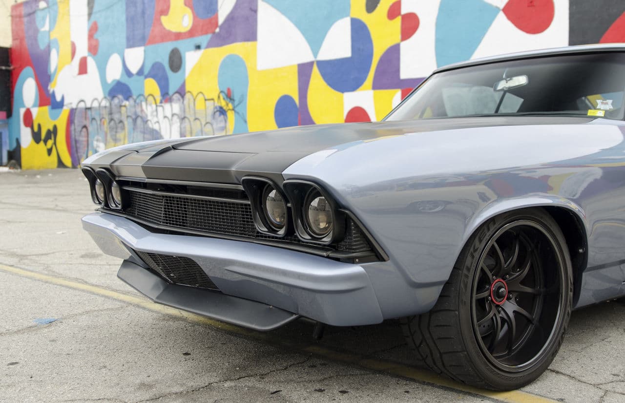 Detail view of 1968 Chevrolet Chevelle with wheels