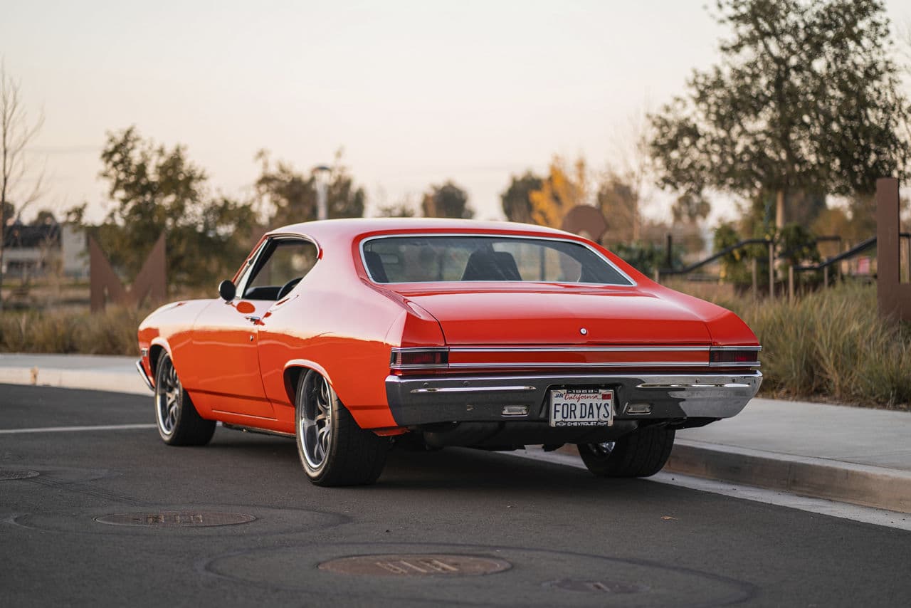 Side profile of 1968 Chevrolet Chevelle with wheels