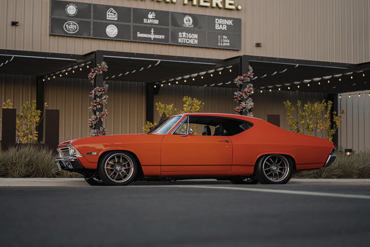 Rear view of 1968 Chevrolet Chevelle with wheels