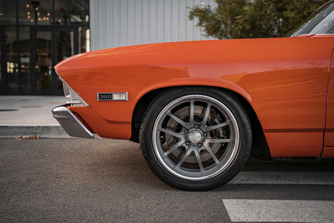 Interior of 1968 Chevrolet Chevelle with wheels
