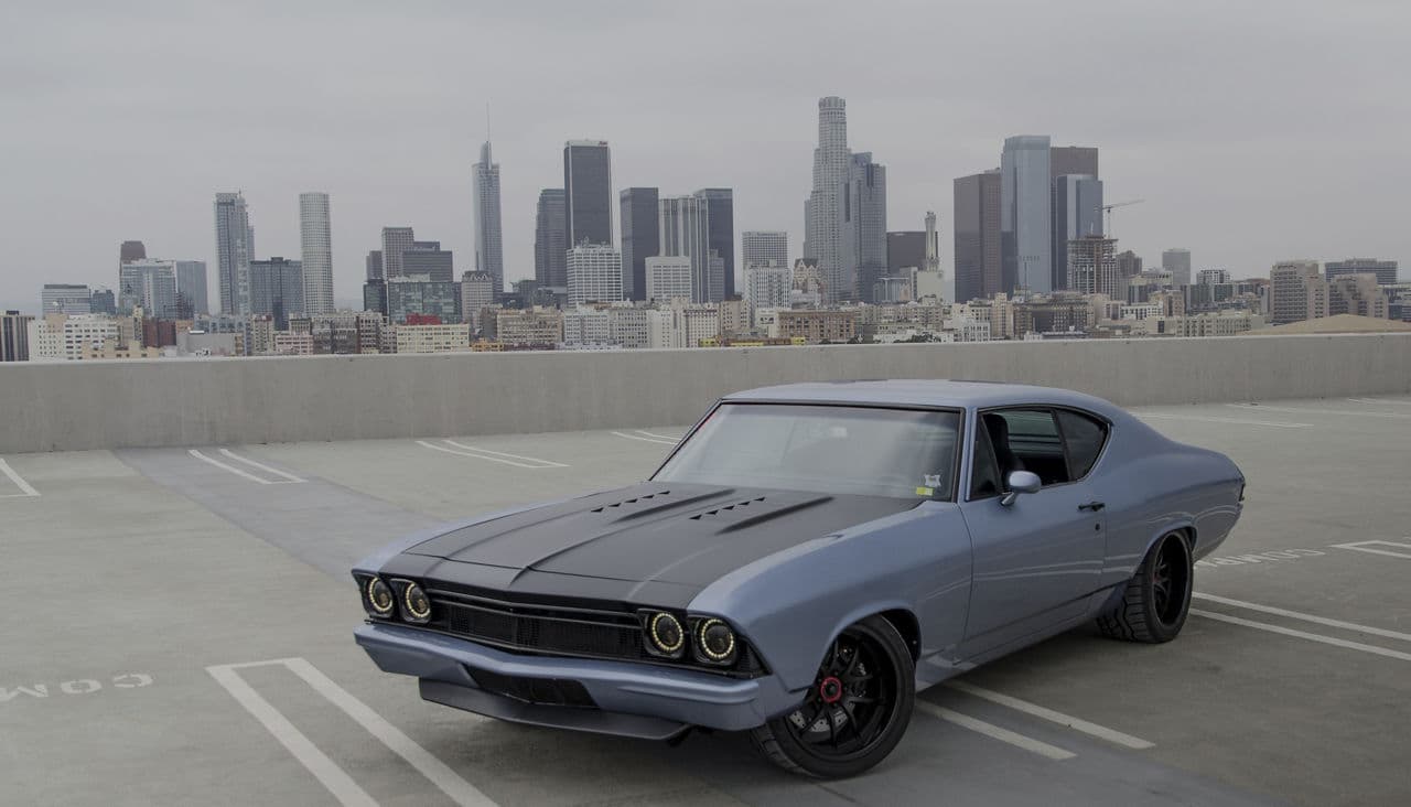 Rear view of 1968 Chevrolet Chevelle with wheels