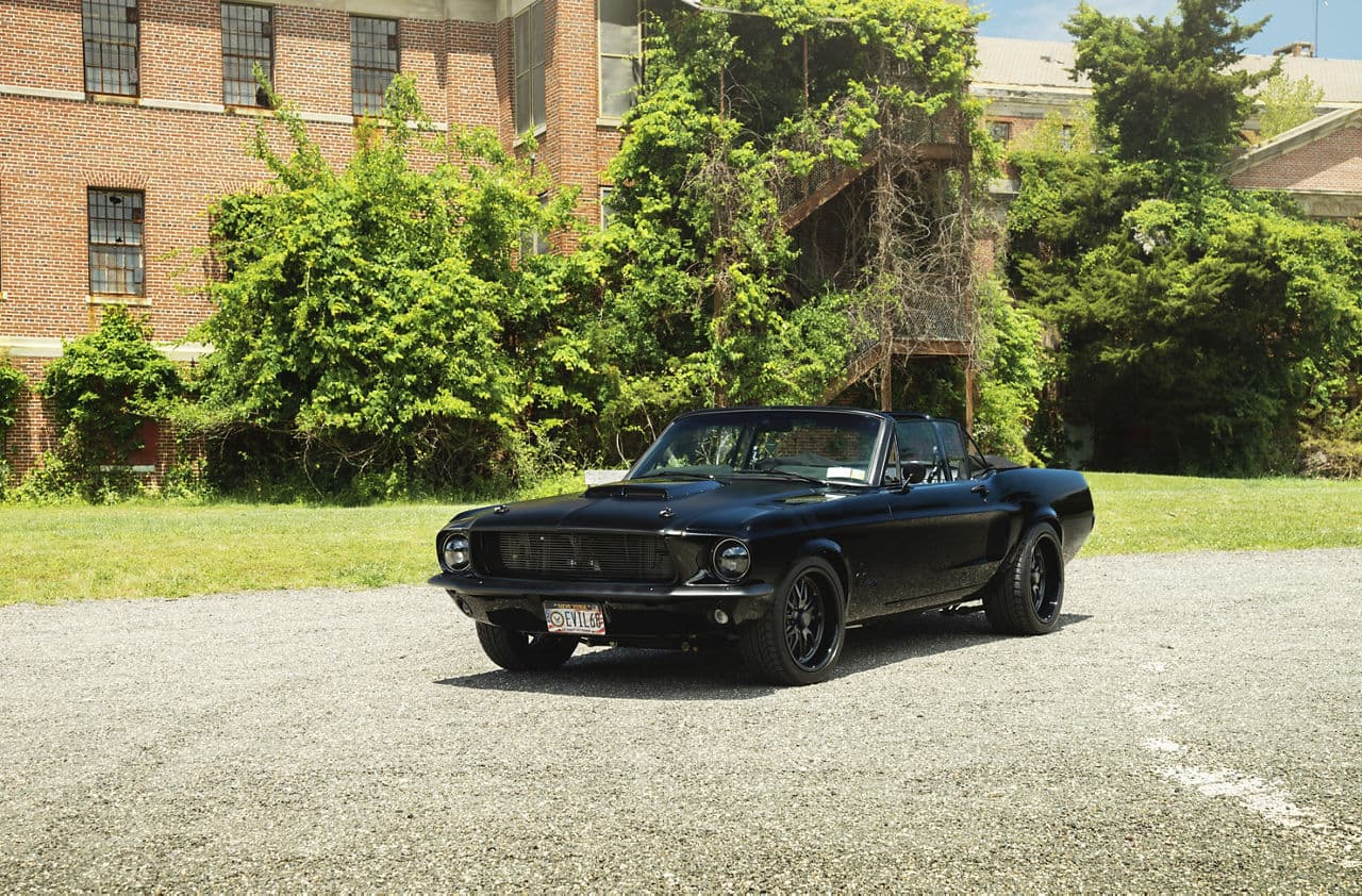 Interior of 1968 Ford Mustang with wheels