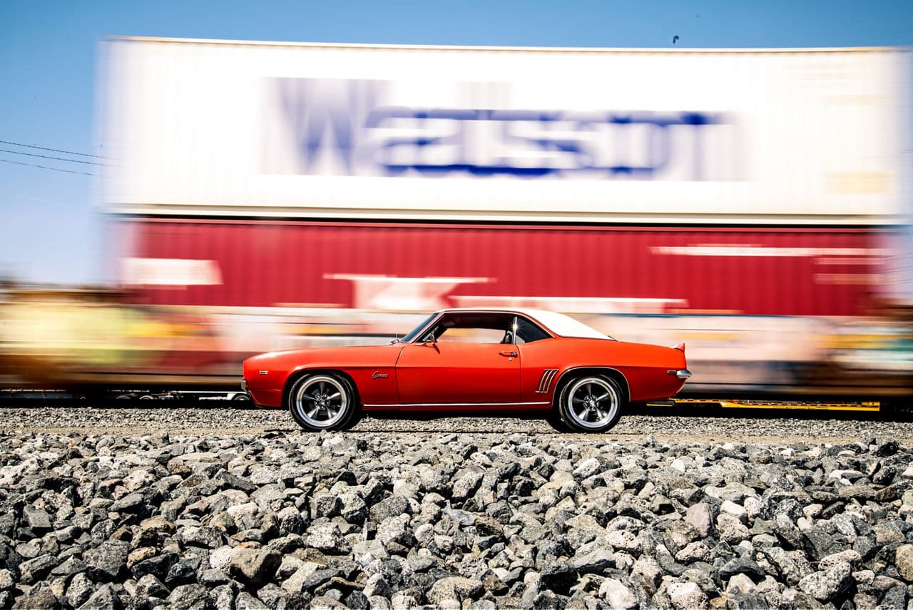 Rear view of 1969 Chevrolet Camaro with wheels