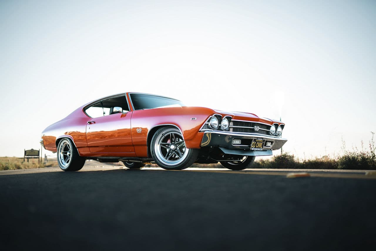 Front view of 1969 Chevrolet Chevelle with wheels