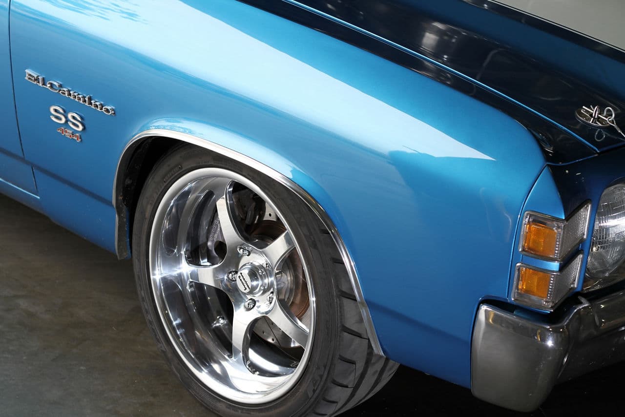 Interior of 1969 Chevrolet El Camino with wheels