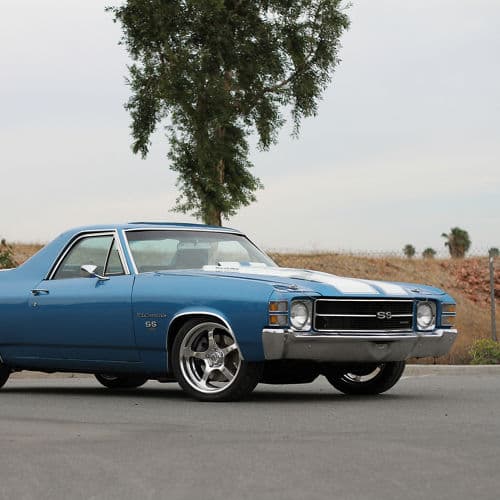 Detail view of 1969 Chevrolet El Camino with wheels
