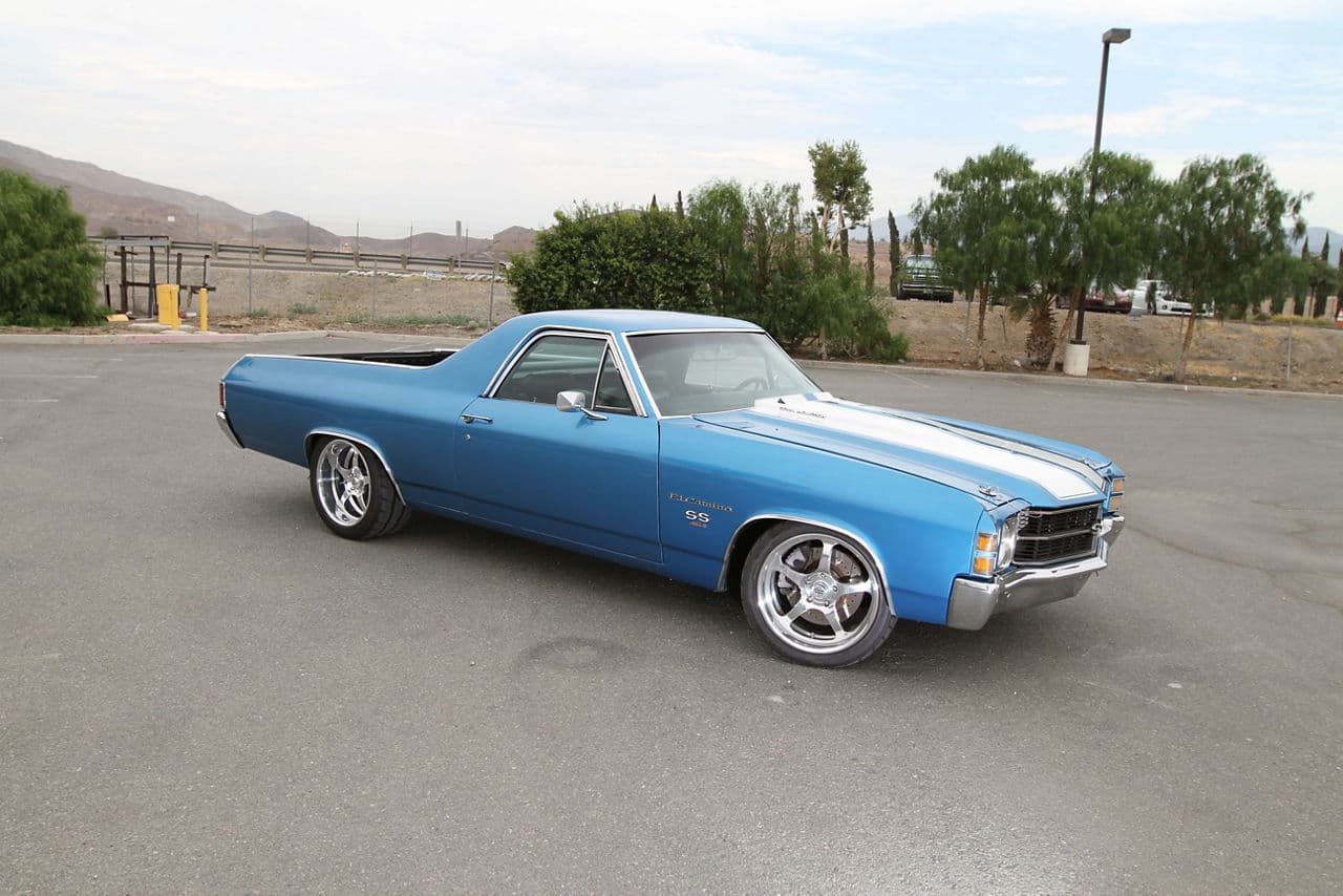 Detail view of 1969 Chevrolet El Camino with wheels