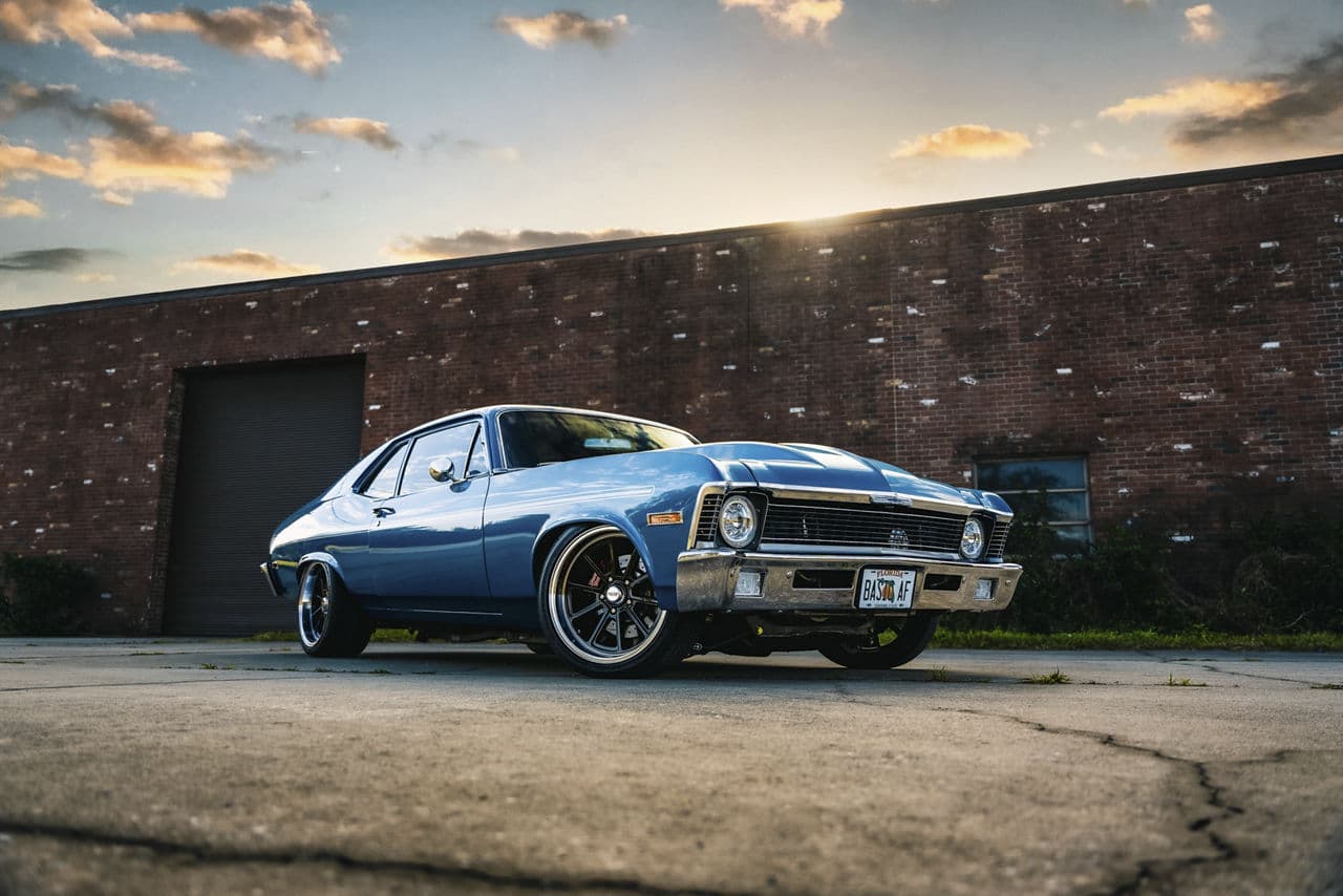 Front view of 1969 Chevrolet Nova with wheels