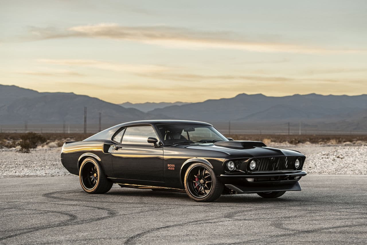 Front view of 1969 Ford Mustang Boss 429 with wheels