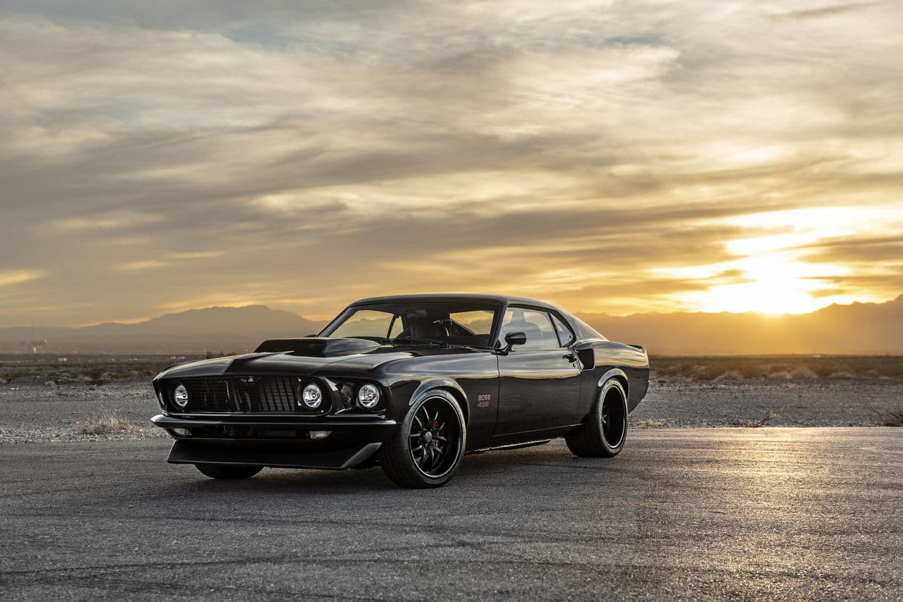 Detail view of 1969 Ford Mustang Boss 429 with wheels