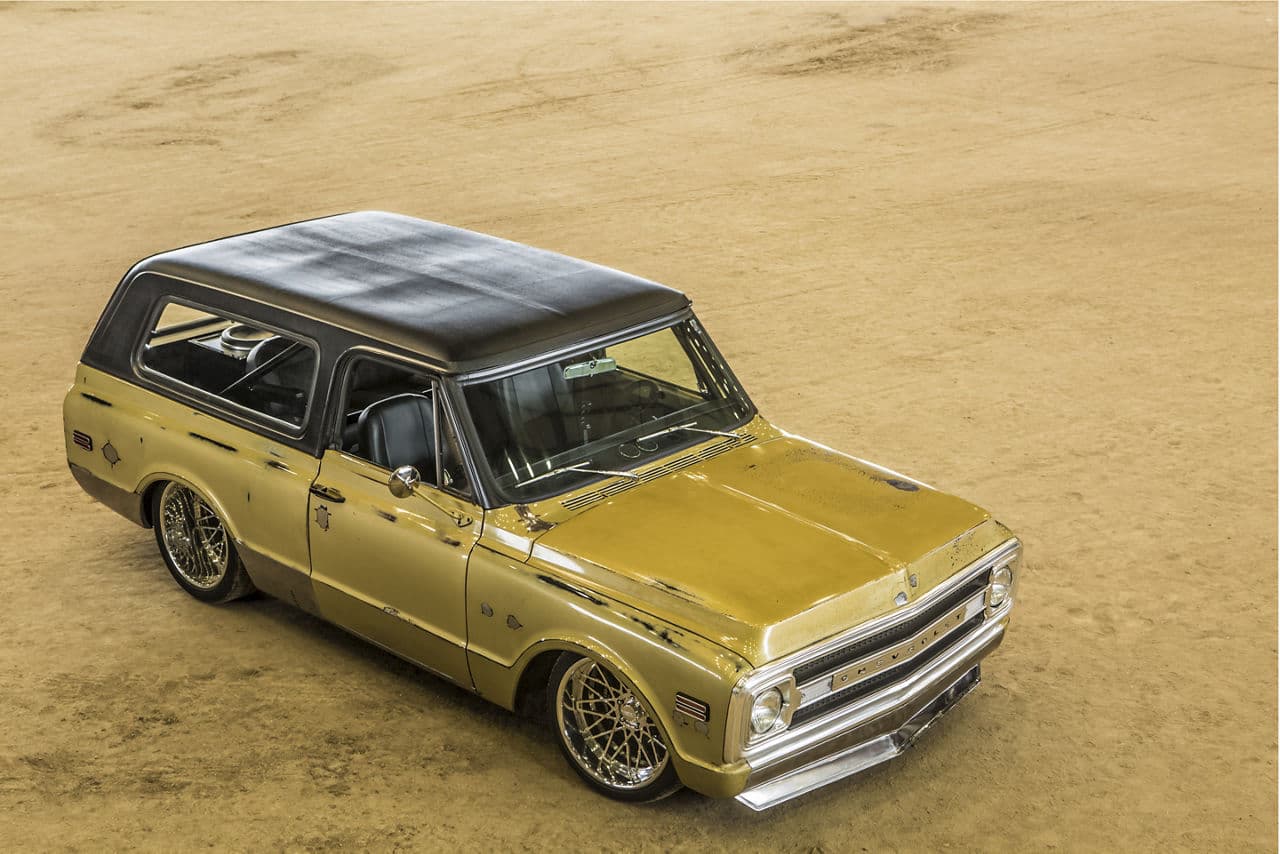 Rear view of 1970 Chevrolet Blazer with wheels