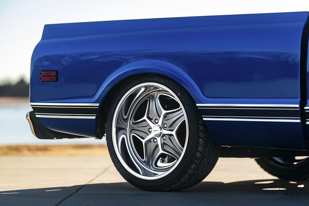 Interior of 1970 Chevrolet C10 with wheels
