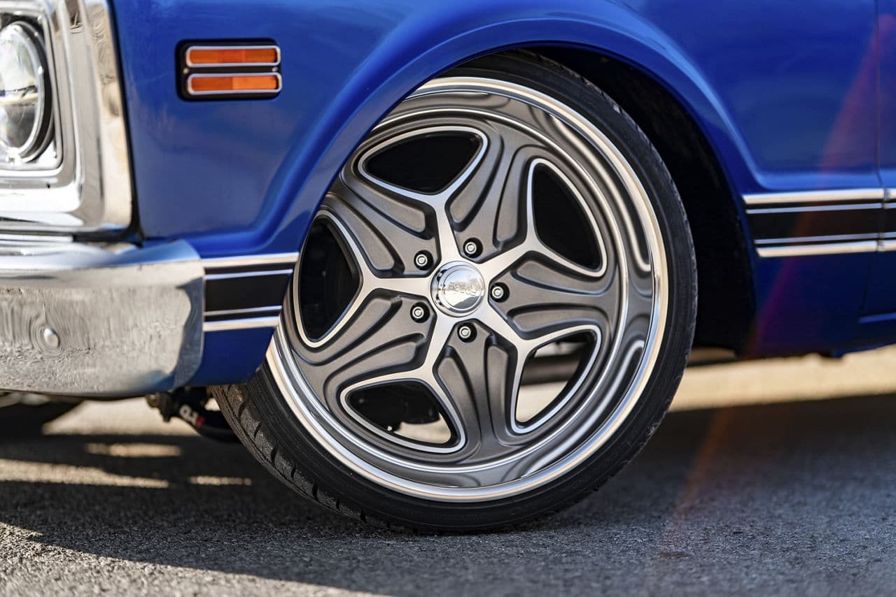 Detail view of 1970 Chevrolet C10 with wheels