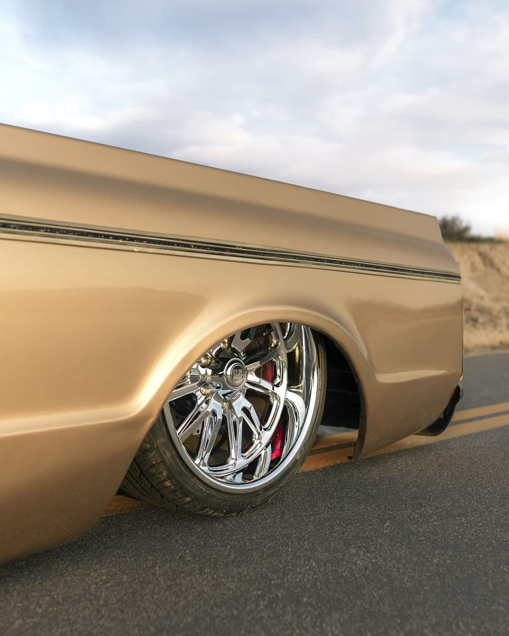 Detail view of 1970 Chevrolet C10 with wheels