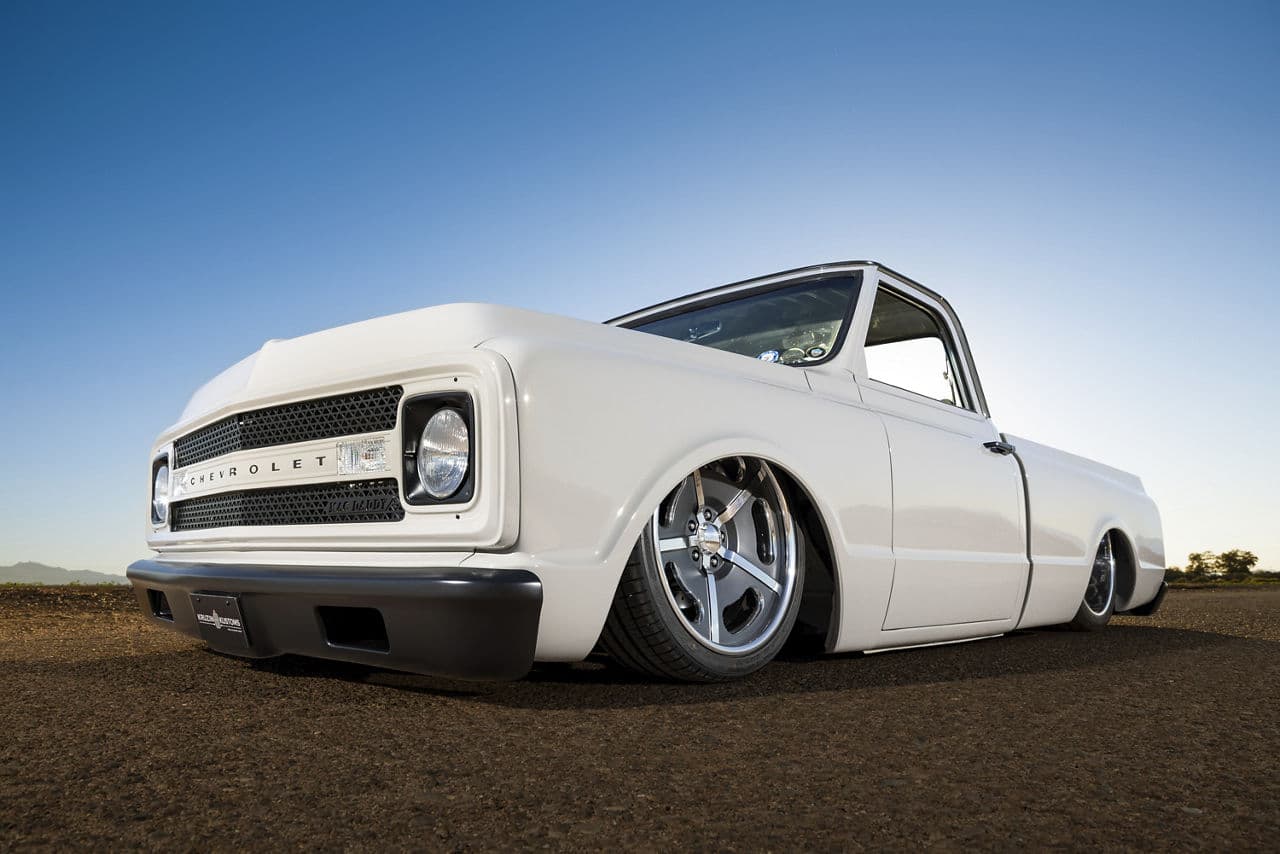 Interior of 1970 Chevrolet C10 with wheels