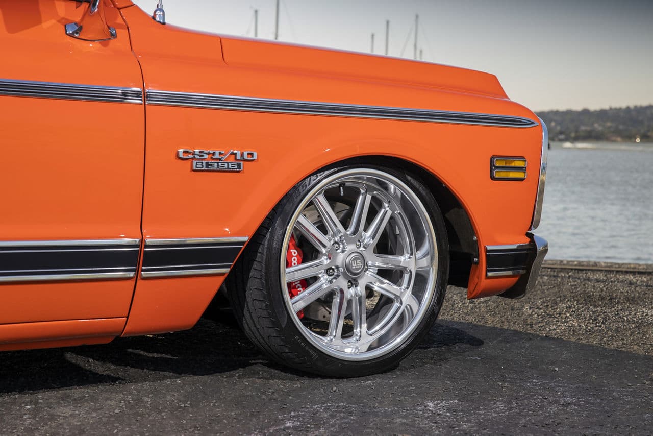 Rear view of 1970 Chevrolet C10 with wheels