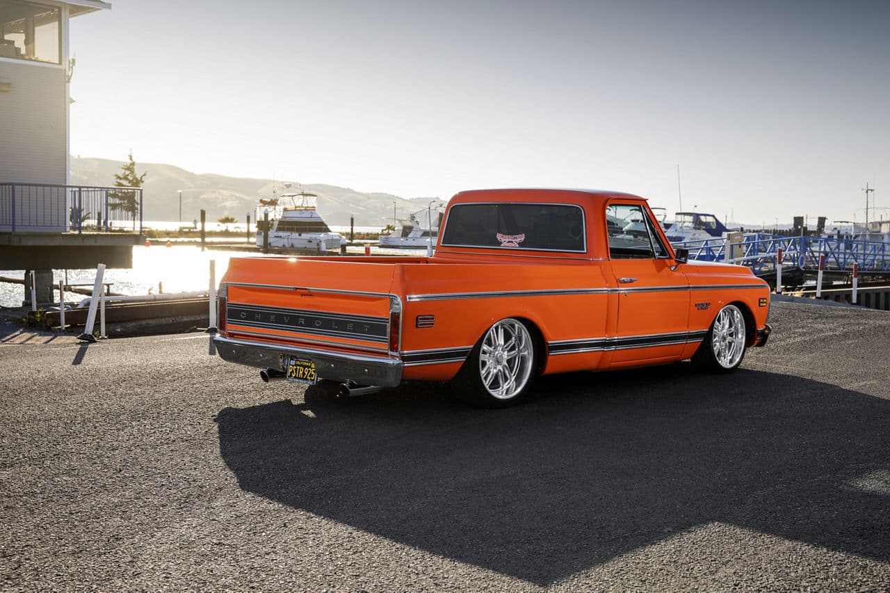 Detail view of 1970 Chevrolet C10 with wheels