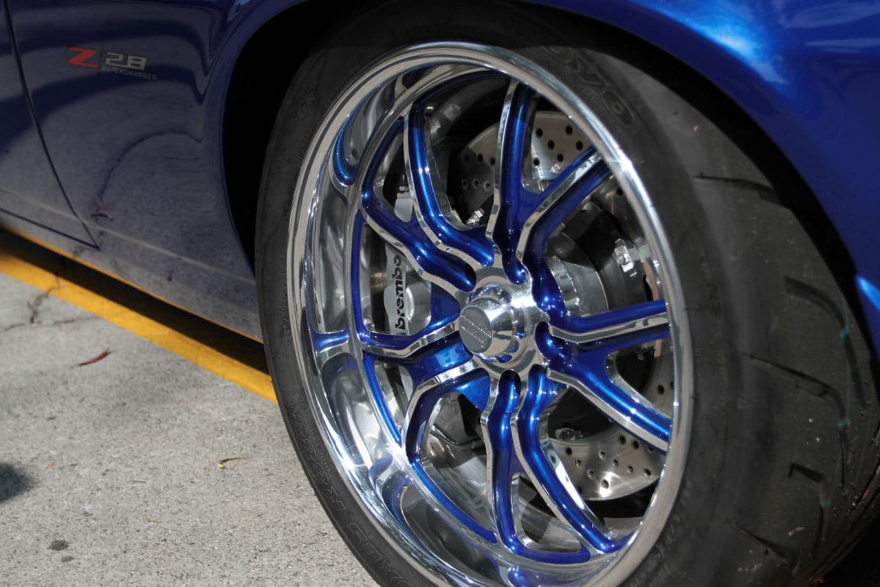 Side profile of 1970 Chevrolet Camaro with wheels
