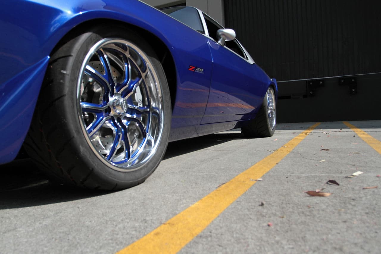 Interior of 1970 Chevrolet Camaro with wheels