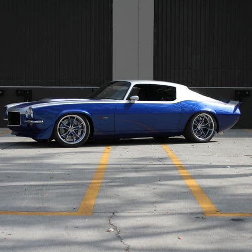 Side profile of 1970 Chevrolet Camaro with wheels