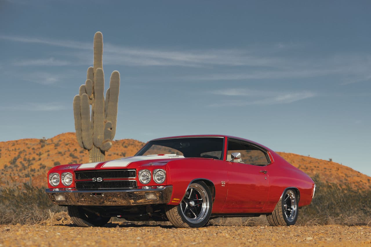 Side profile of 1970 Chevrolet Chevelle with wheels