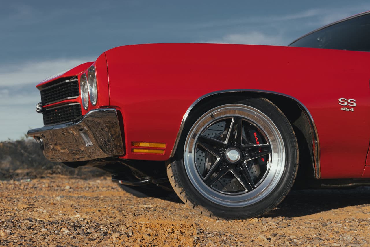 Rear view of 1970 Chevrolet Chevelle with wheels
