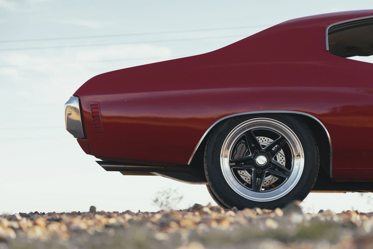 Detail view of 1970 Chevrolet Chevelle with wheels