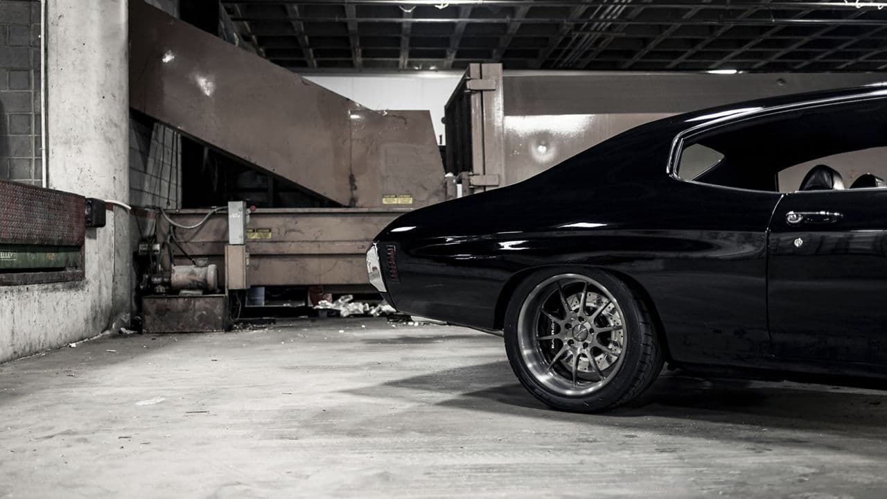 Detail view of 1970 Chevrolet Chevelle with wheels