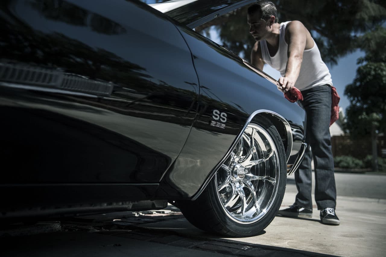 Rear view of 1970 Chevrolet Chevelle with wheels